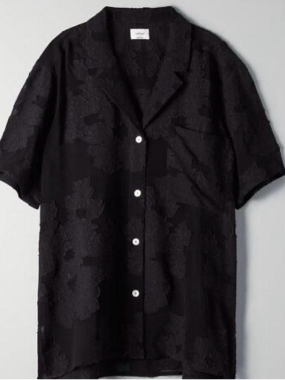 Aritzia Atticus Black Sheer Button up